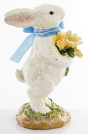 Figurka królik z bukietem kwiatów o280c/144002